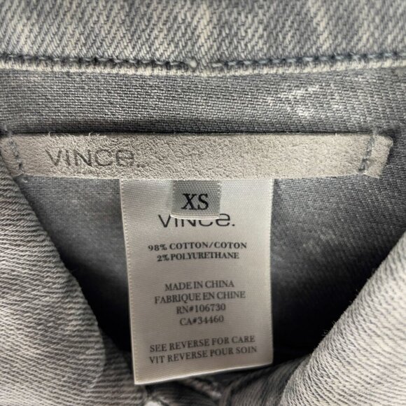 VINCE Cropped Washed Jean Coat Jacket Luxury Contemporary sz XS - Picture 5 of 6